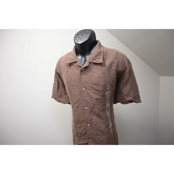 Cubavera Hawaiian Shirt Rayon Poly Floral Relaxed Short Sleeve Mens Size Large - Picture 3 of 8